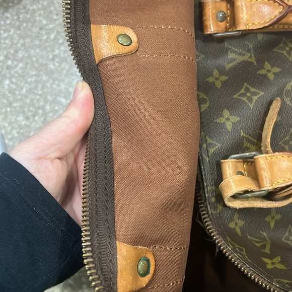 LOUIS VUITTON MONOGRAM KEEPALL 50 Vintage w/Luggage Tag with faults - Picture 16 of 17